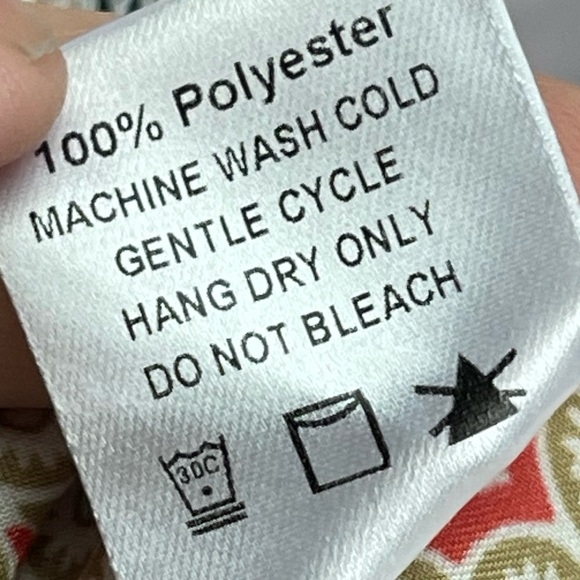 AUM apparel size small satin drawstring pants cream and black design - Picture 7 of 9